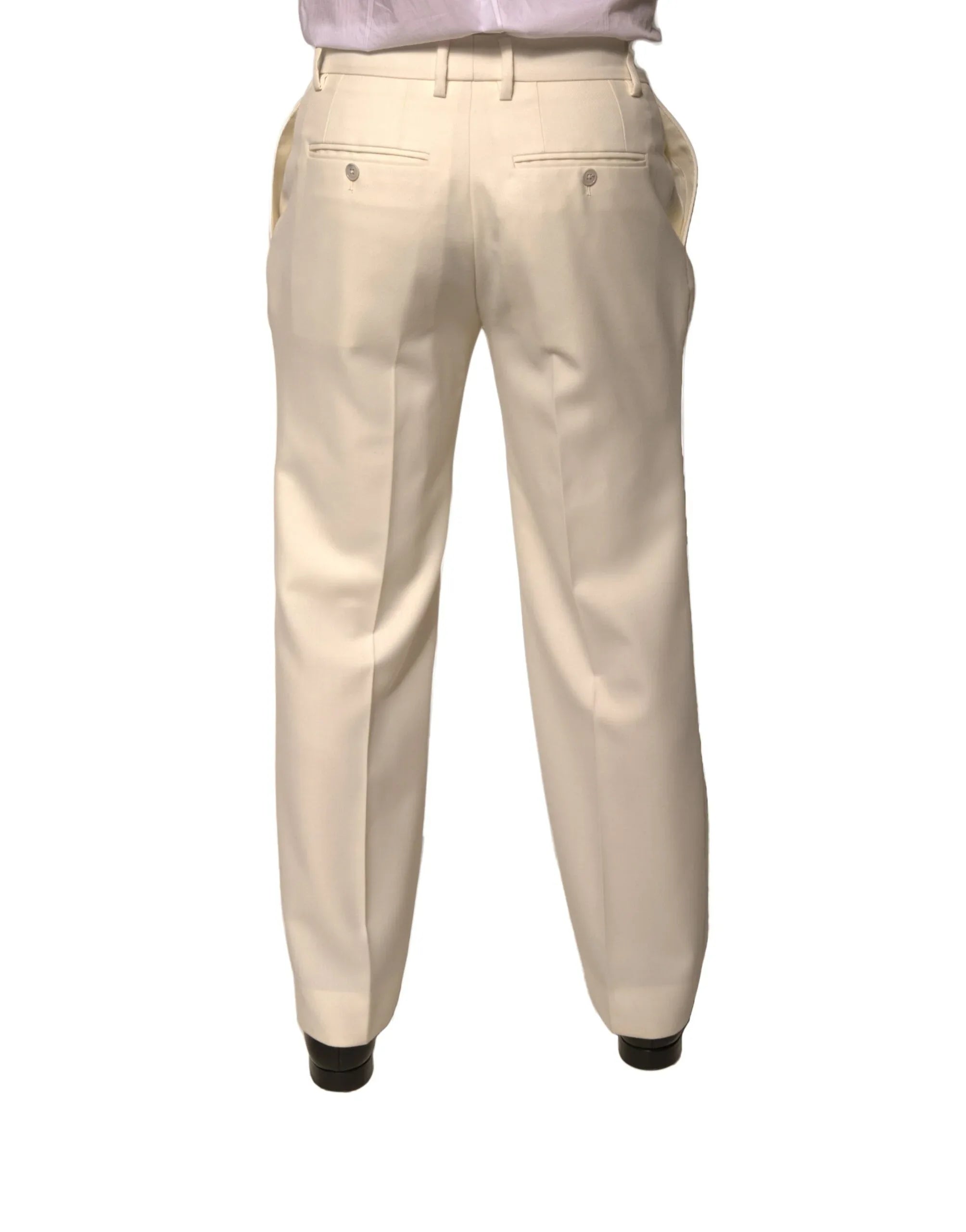 Dolce & Gabbana Off White Straight Dress Pants - Zeiniez