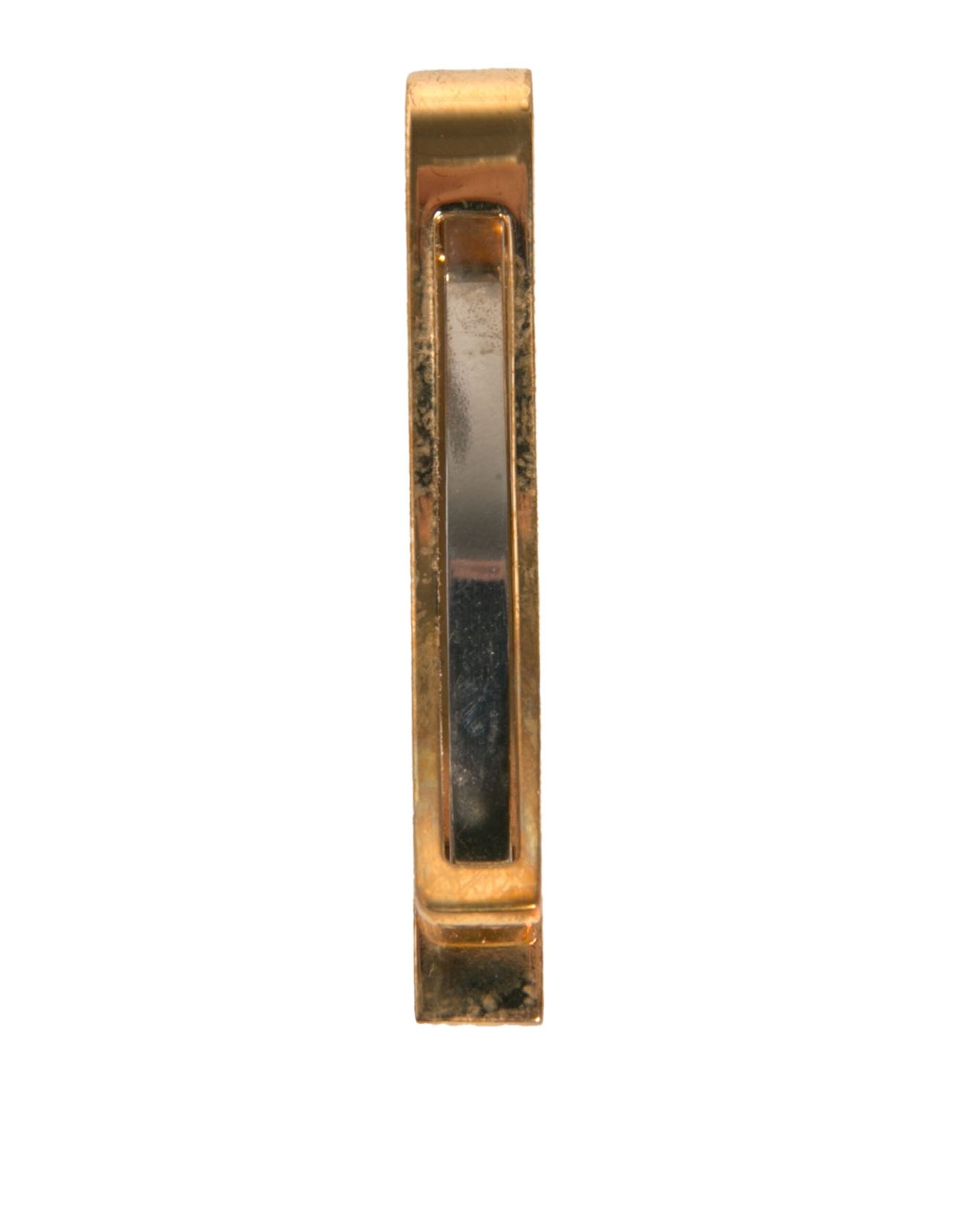 Dolce & Gabbana Gold Tone Brass Logo Branded Tie Clip Bar - Zeiniez