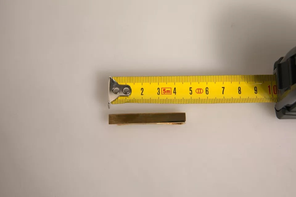 Dolce & Gabbana Gold Tone Brass Logo Branded Tie Clip Bar - Zeiniez