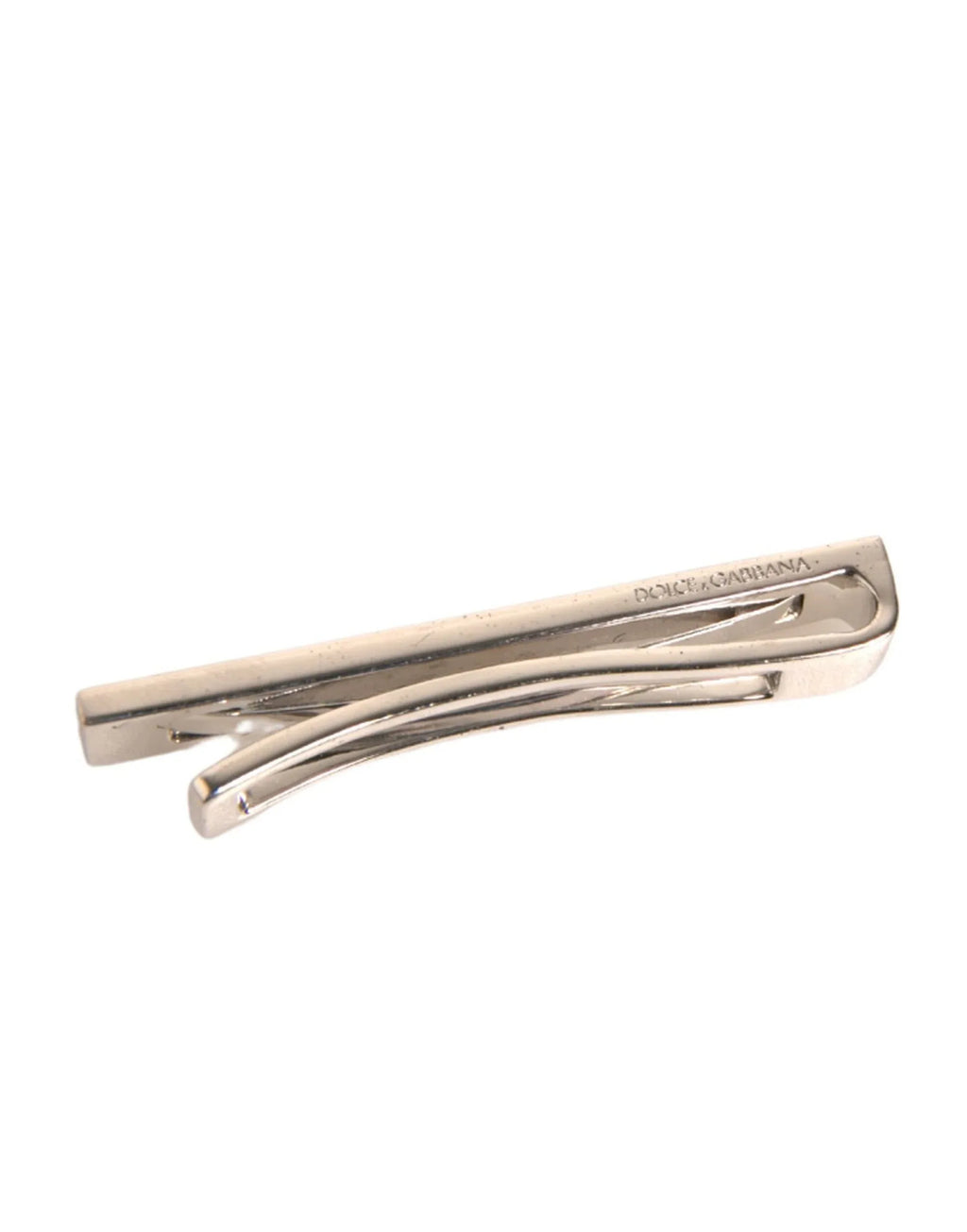 Dolce & Gabbana Silver Tone Brass Logo Branded Tie Clip Bar - Zeiniez