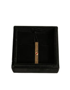 Dolce & Gabbana Gold Tone Brass Crystal Branded Tie Clip Bar