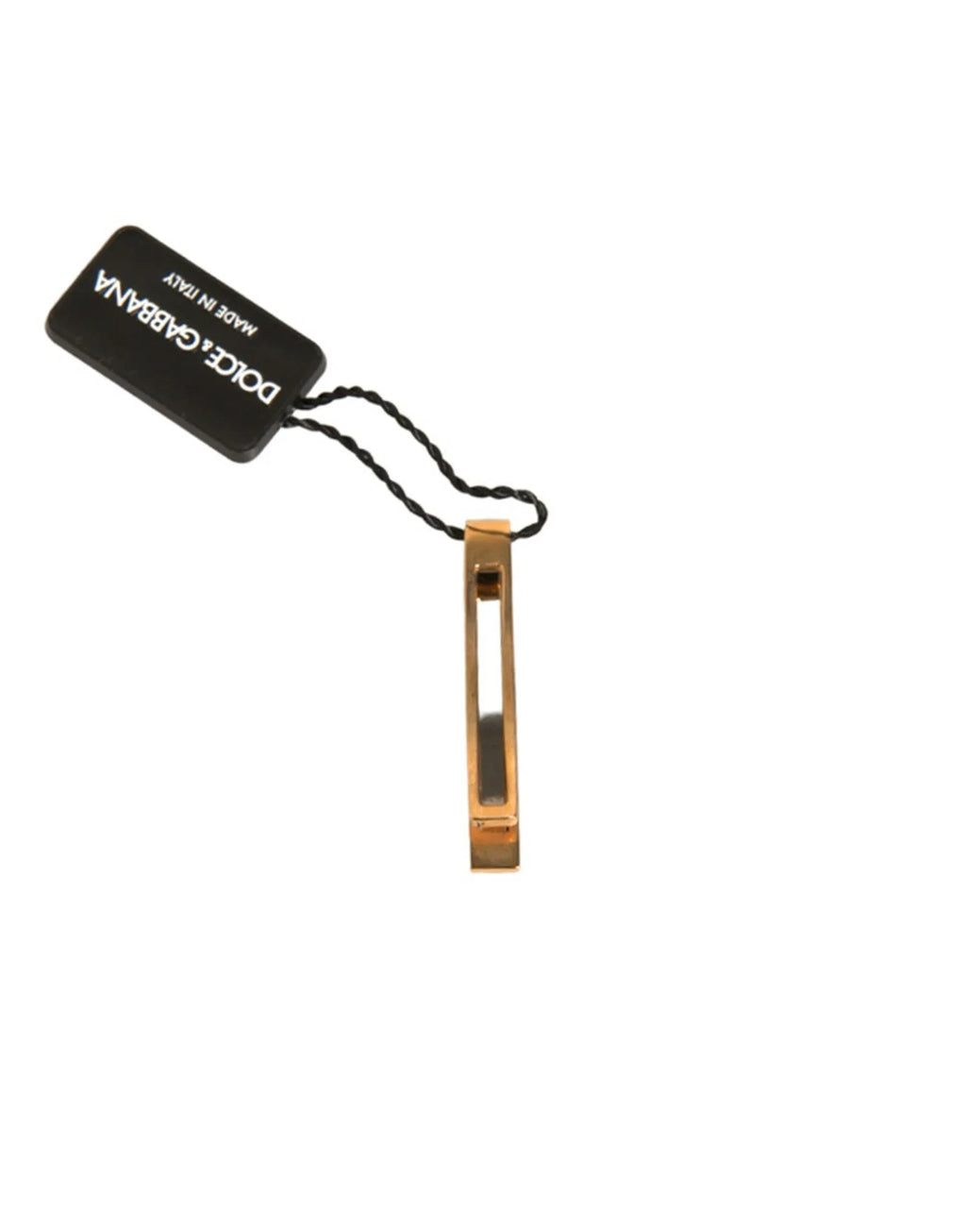 Dolce & Gabbana Gold Tone Brass Crystal Branded Tie Clip Bar - Zeiniez