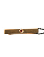 Dolce & Gabbana Gold Tone Brass Crystal Branded Tie Clip Bar - Zeiniez