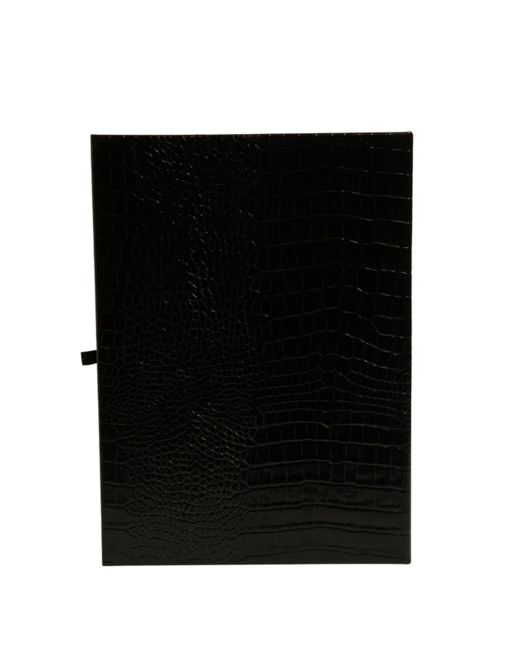 Dolce & Gabbana Elegant Black Leather Logo Plaque Holder Catalogue Case - Zeiniez