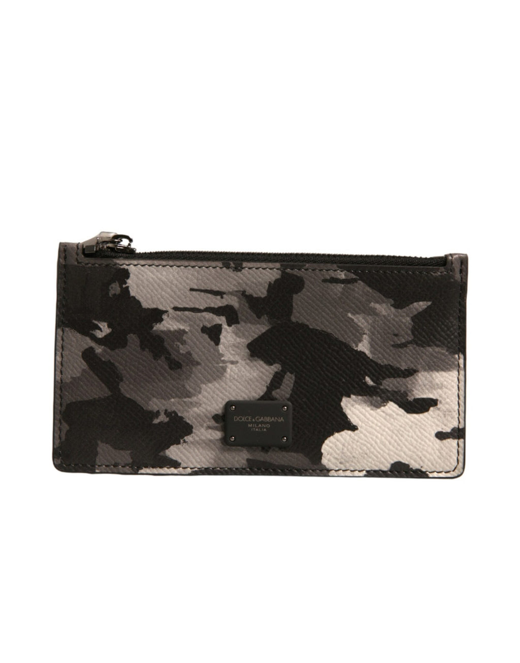 Dolce & Gabbana Multicolor Camouflage Logo Plaque Coin Purse Wallet - Zeiniez