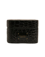 Dolce & Gabbana Black Leather Metal Logo Plaque Holder Airpods Case - Zeiniez