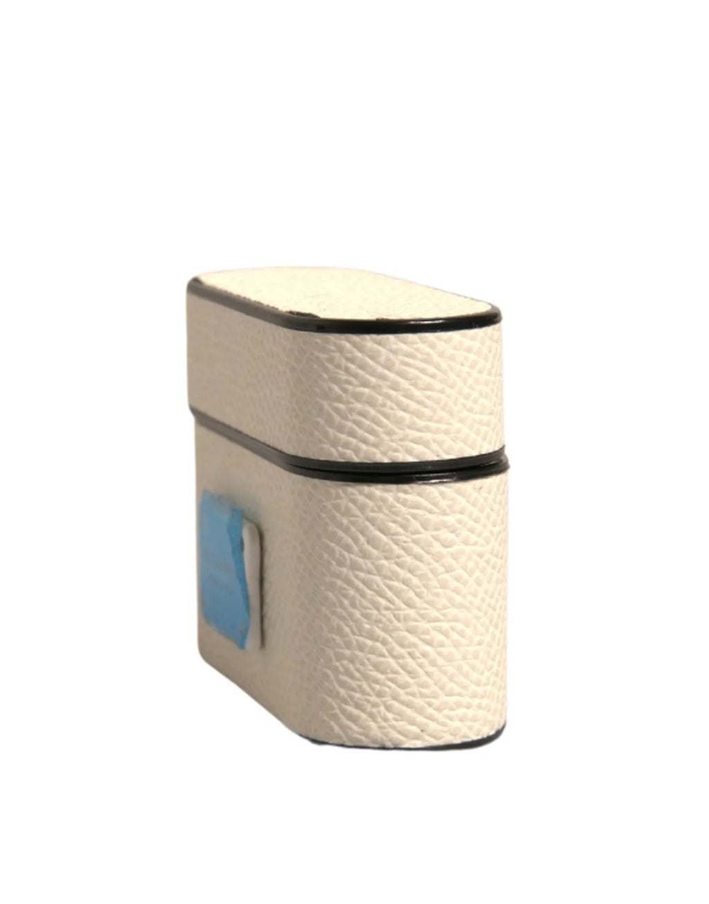 Dolce & Gabbana White Leather Metal Logo Plaque Holder Airpods Case - Zeiniez