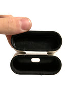 Dolce & Gabbana White Leather Metal Logo Plaque Holder Airpods Case - Zeiniez