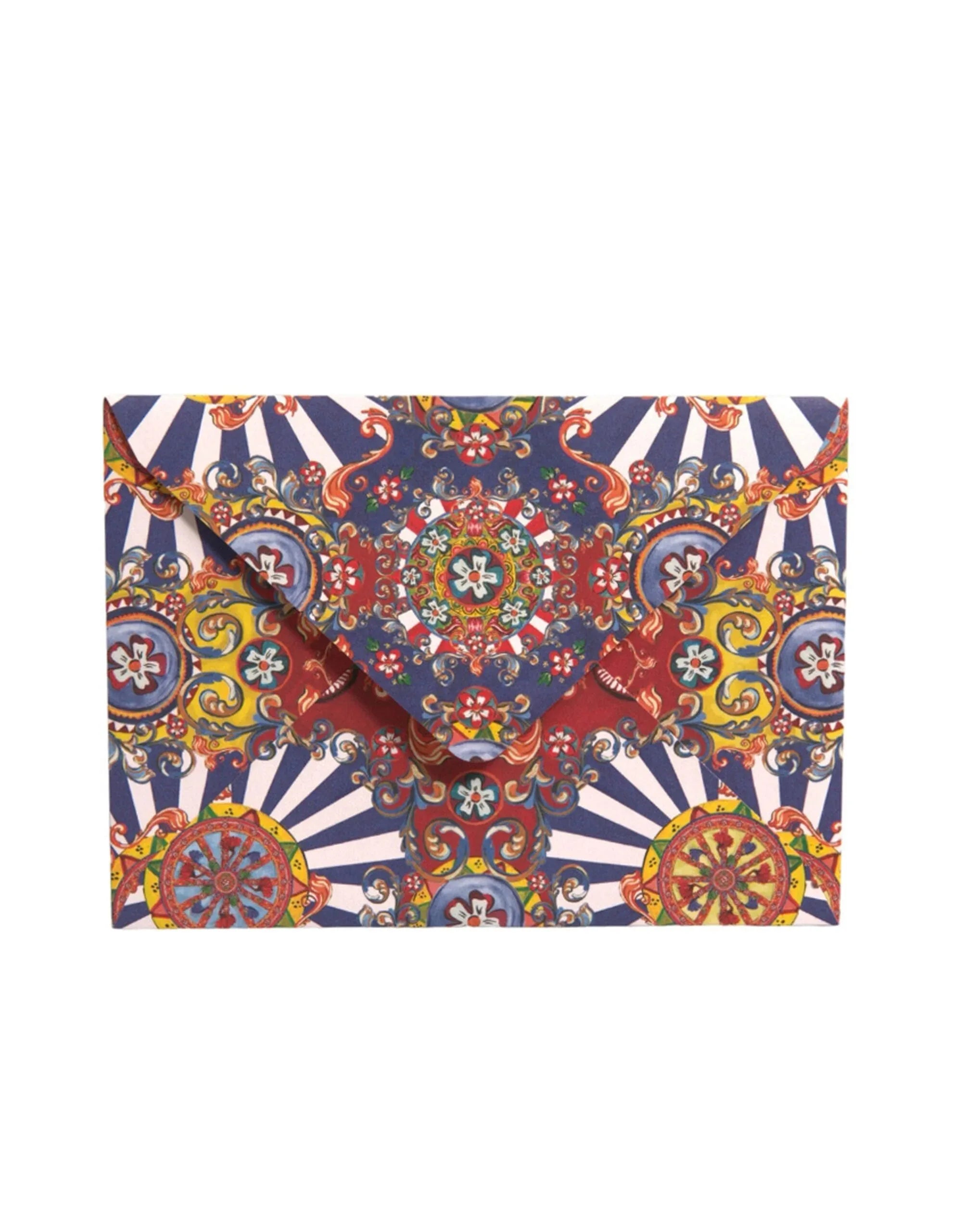 Dolce & Gabbana Multicolor Carretto Siciliano Envelope Post Card Holder - Zeiniez