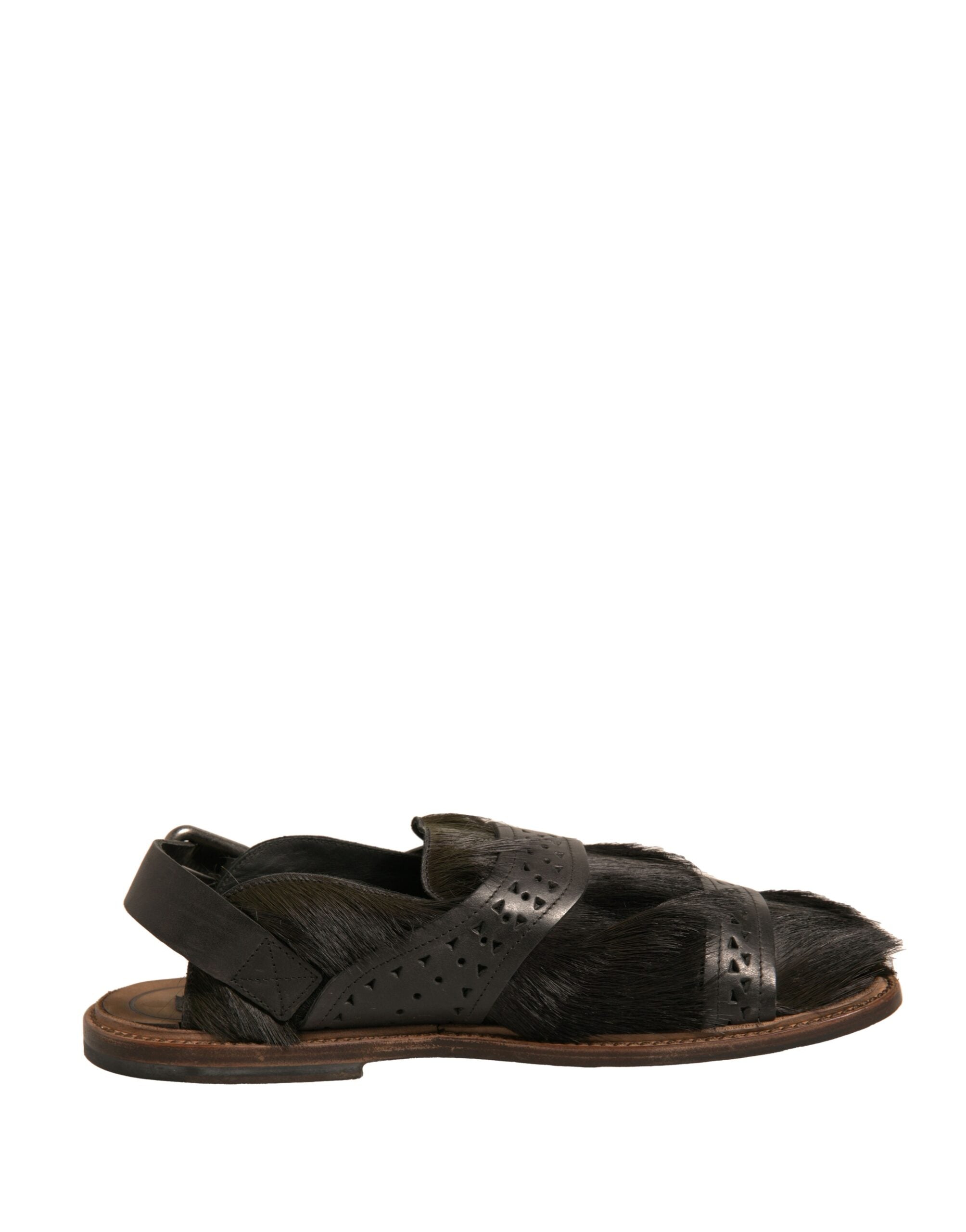 Dolce & Gabbana Green Gazelle Hair Leather Flats Sandals Shoes - Zeiniez