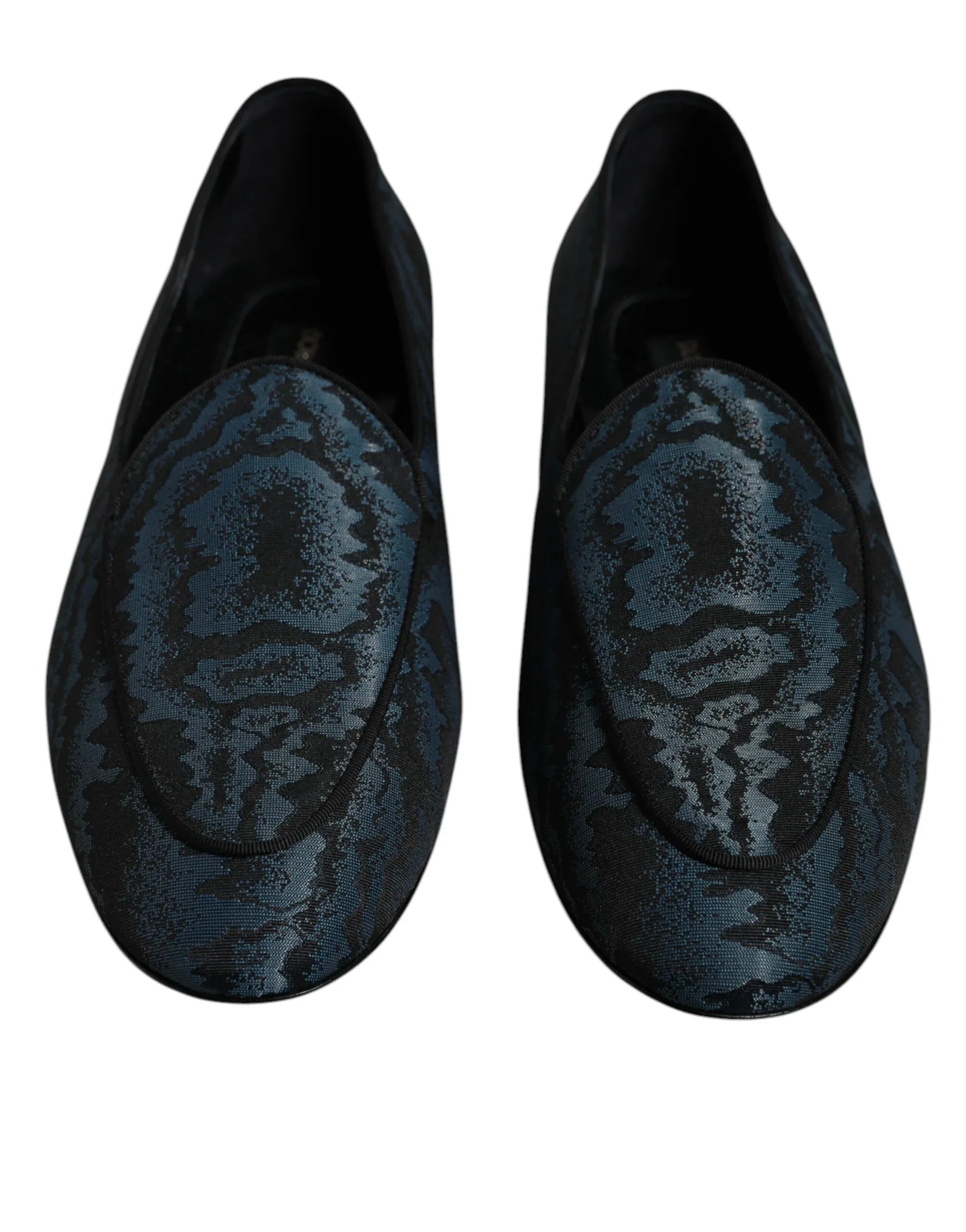 Dolce & Gabbana Blue Black Flats Men Loafers Dress Shoes - Zeiniez