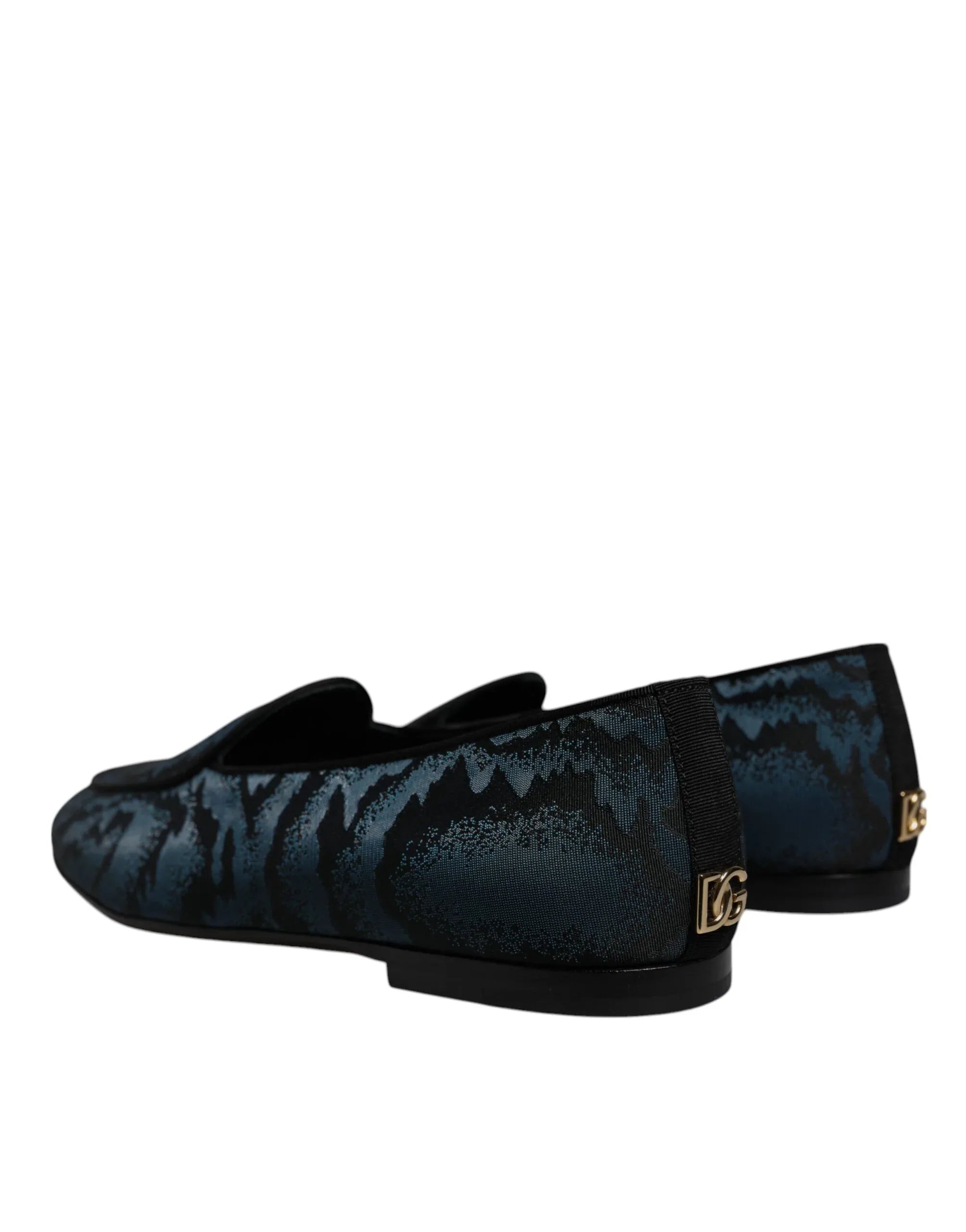Dolce & Gabbana Blue Black Flats Men Loafers Dress Shoes - Zeiniez
