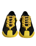 Dolce & Gabbana Black Yellow Low Top NS1 Sneakers Shoes - Zeiniez