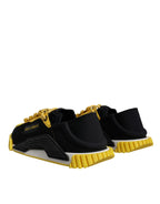 Dolce & Gabbana Black Yellow Low Top NS1 Sneakers Shoes - Zeiniez