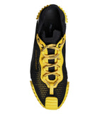 Dolce & Gabbana Black Yellow Low Top NS1 Sneakers Shoes - Zeiniez