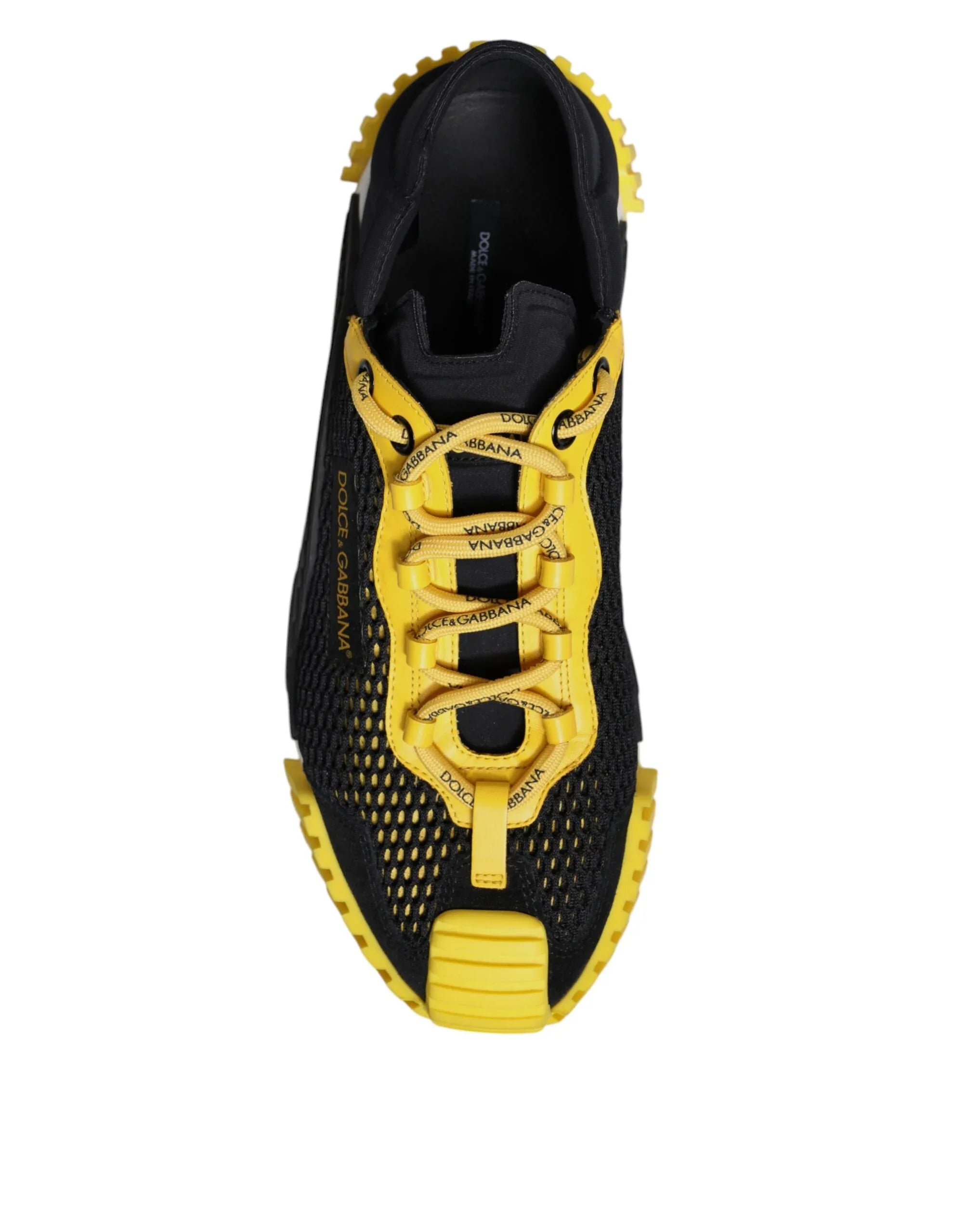 Dolce & Gabbana Black Yellow Low Top NS1 Sneakers Shoes - Zeiniez