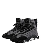 Dolce & Gabbana Gray Black NS1 High Top Boots Sneakers Shoes - Zeiniez