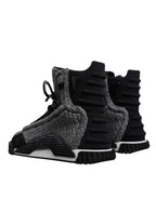 Dolce & Gabbana Gray Black NS1 High Top Boots Sneakers Shoes - Zeiniez