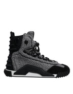 Dolce & Gabbana Gray Black NS1 High Top Boots Sneakers Shoes - Zeiniez