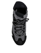 Dolce & Gabbana Gray Black NS1 High Top Boots Sneakers Shoes - Zeiniez