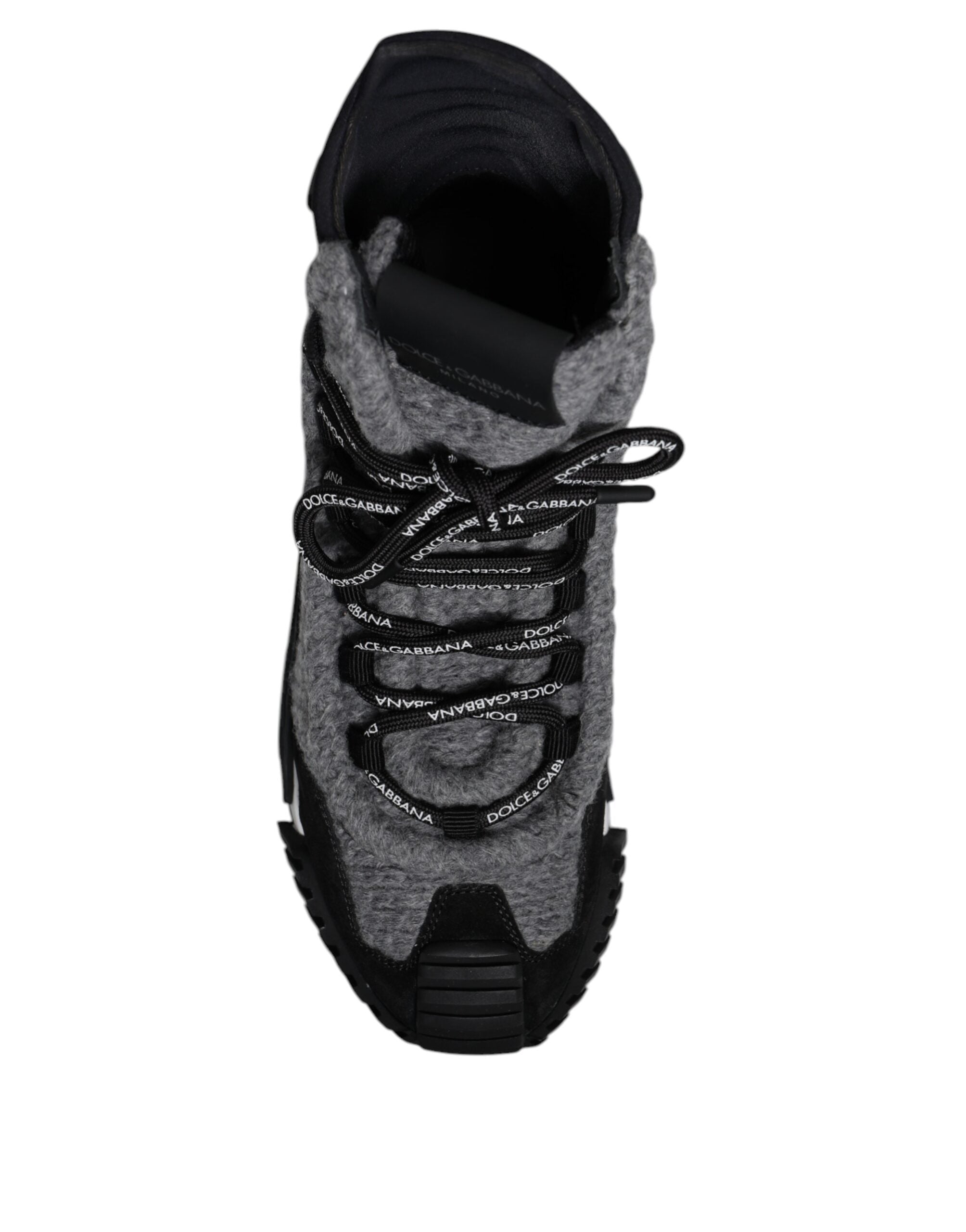Dolce & Gabbana Gray Black NS1 High Top Boots Sneakers Shoes - Zeiniez