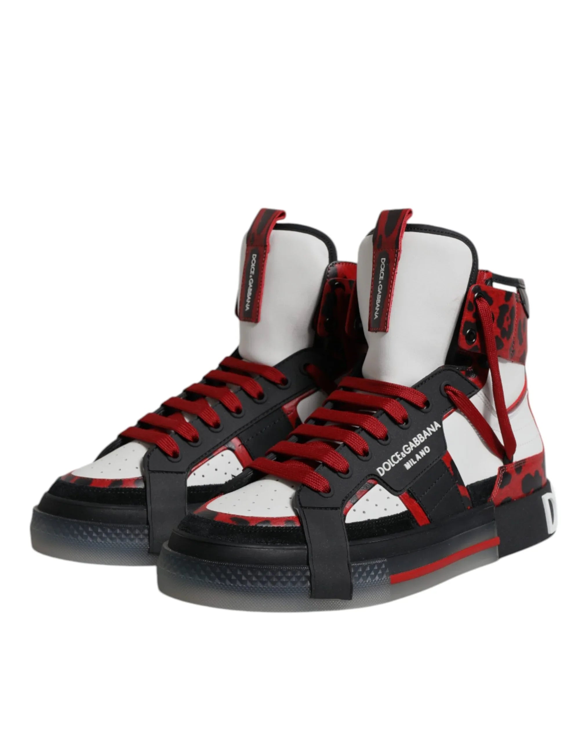 Dolce & Gabbana Multicolor Leather High Top Sneakers Shoes - Zeiniez