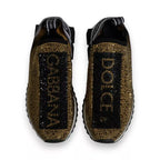 Dolce & Gabbana Gold Rhinestones Sorrento Sneakers Shoes - Zeiniez