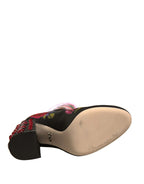 Dolce & Gabbana Black Floral Socks Crystal Boots Jersey Shoes - Zeiniez