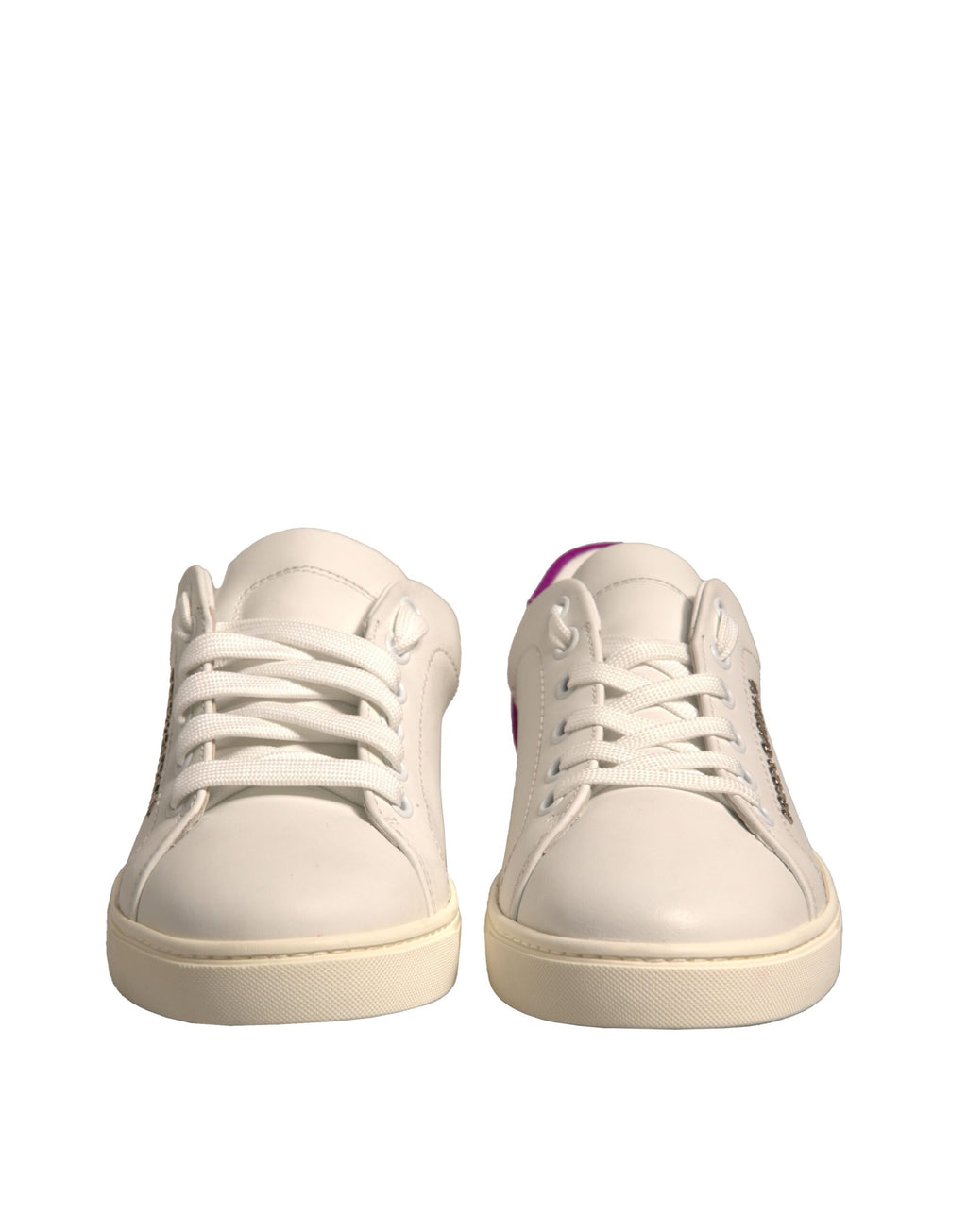 Dolce & Gabbana White Suede Leather Low Top Sneakers Shoes - Zeiniez