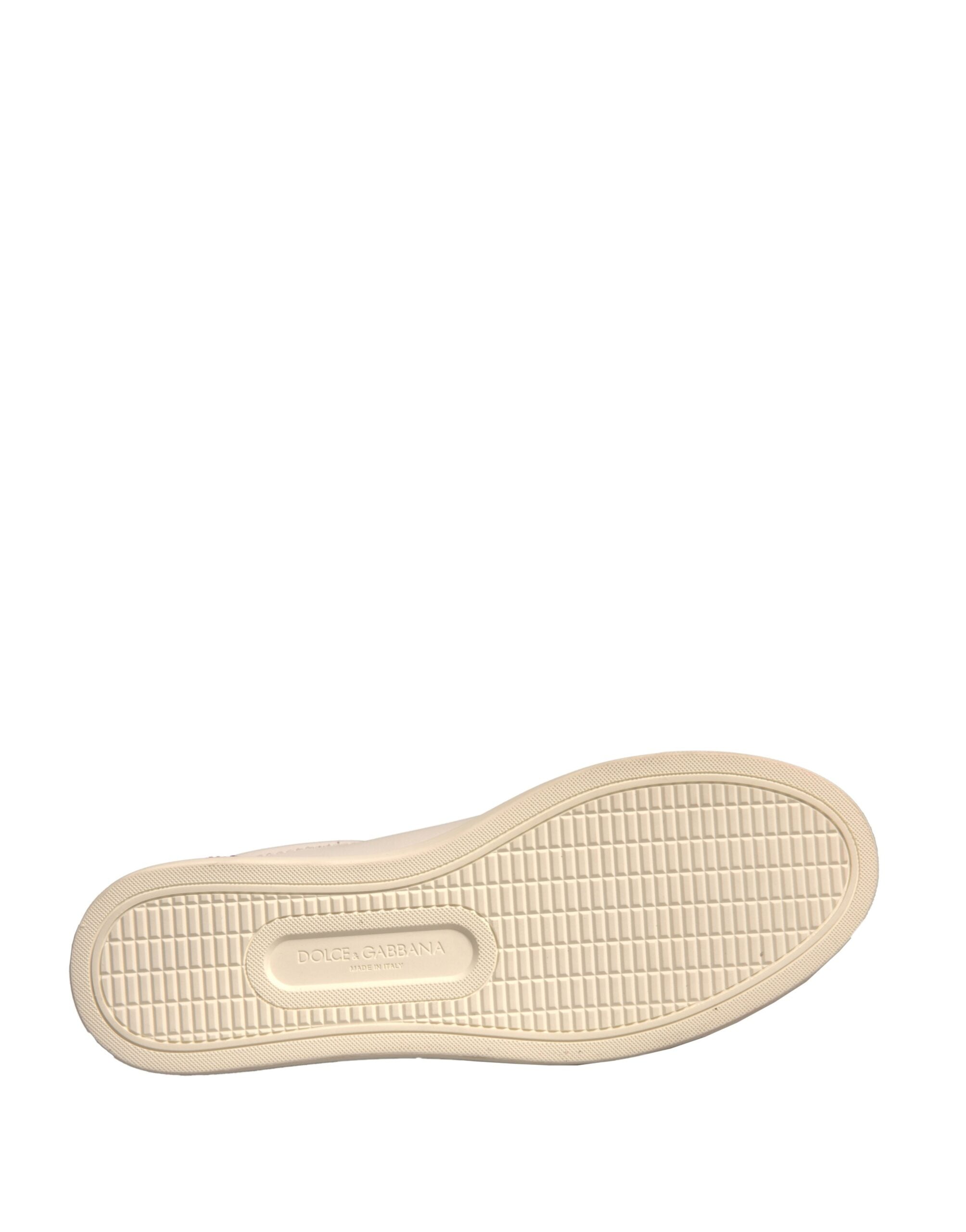 Dolce & Gabbana White Suede Leather Low Top Sneakers Shoes - Zeiniez