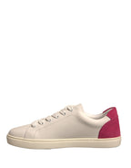 Dolce & Gabbana White Suede Leather Low Top Sneakers Shoes - Zeiniez