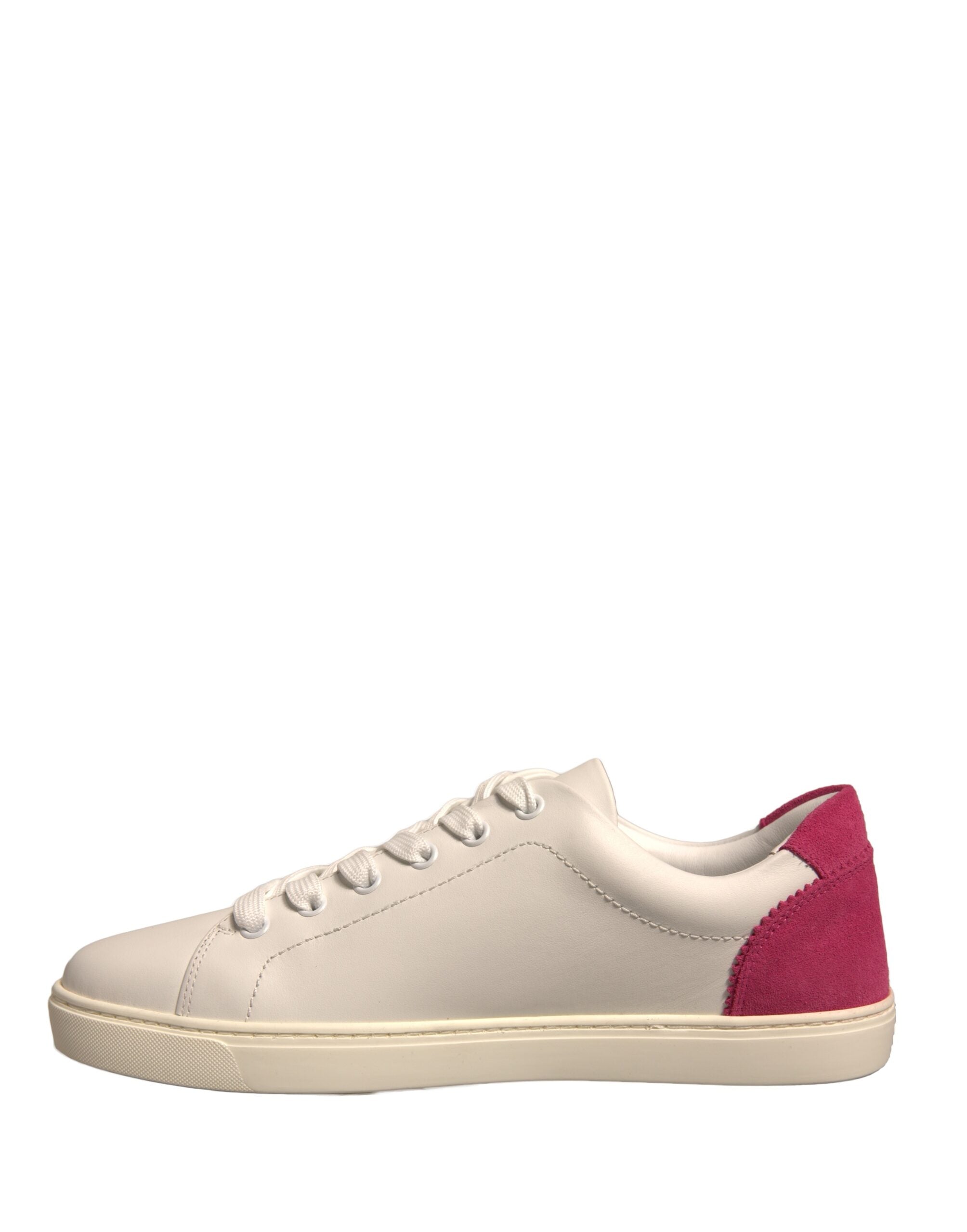 Dolce & Gabbana White Suede Leather Low Top Sneakers Shoes - Zeiniez