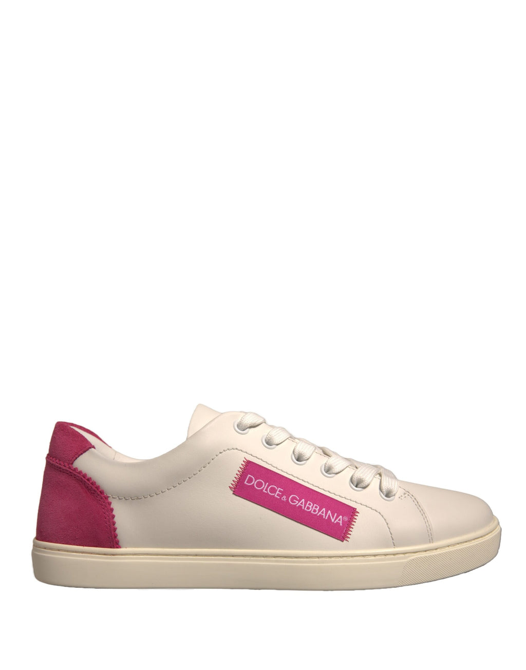 Dolce & Gabbana White Suede Leather Low Top Sneakers Shoes - Zeiniez