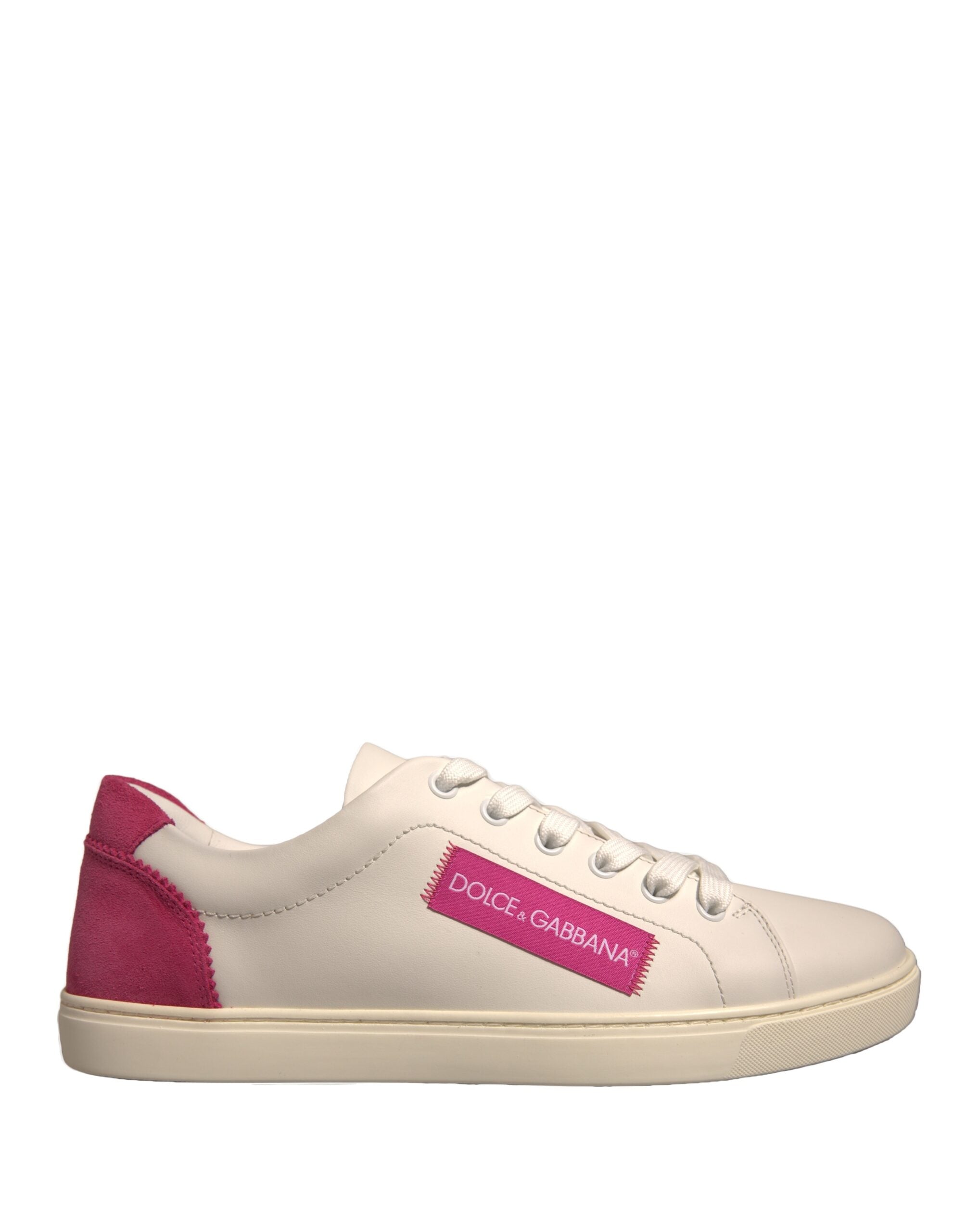 Dolce & Gabbana White Suede Leather Low Top Sneakers Shoes - Zeiniez