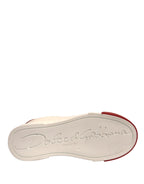 Dolce & Gabbana Shoes White Leather Logo Portofino Sneakers - Zeiniez