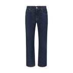 7FOR Blue Cotton Straight-Leg Jeans - Zeiniez