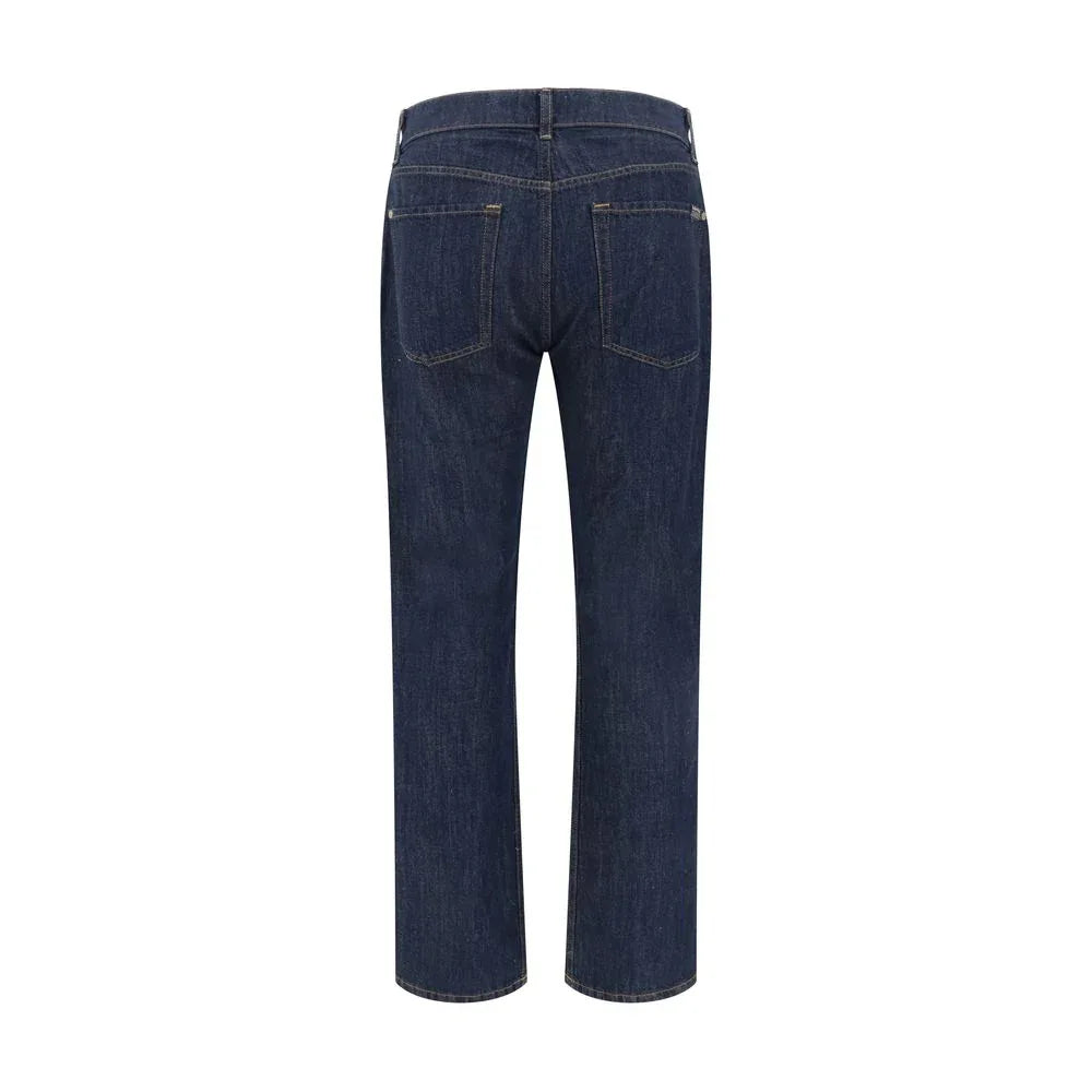 7FOR Blue Cotton Straight-Leg Jeans - Zeiniez