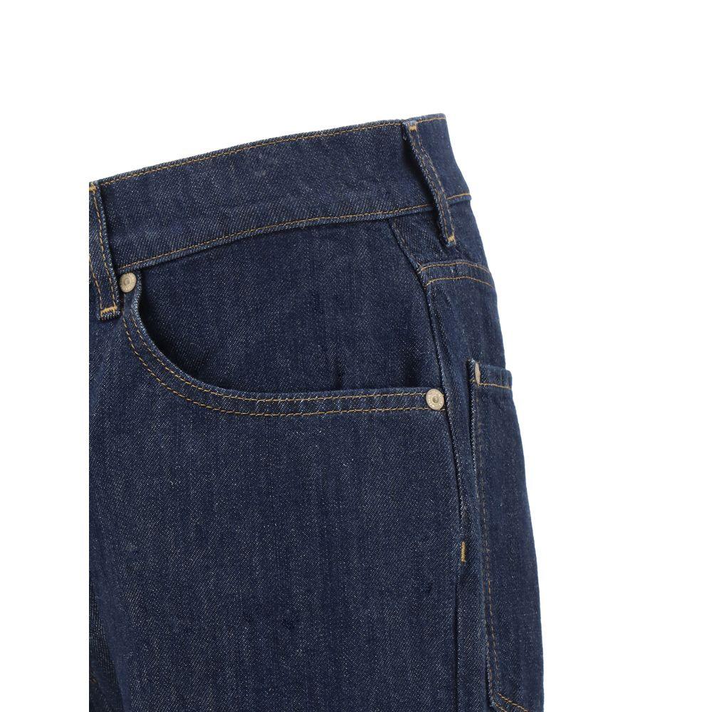 7FOR Blue Cotton Straight-Leg Jeans - Zeiniez