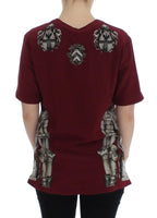 Dolce & Gabbana Red Knight Print Silk Blouse T-shirt - Zeiniez
