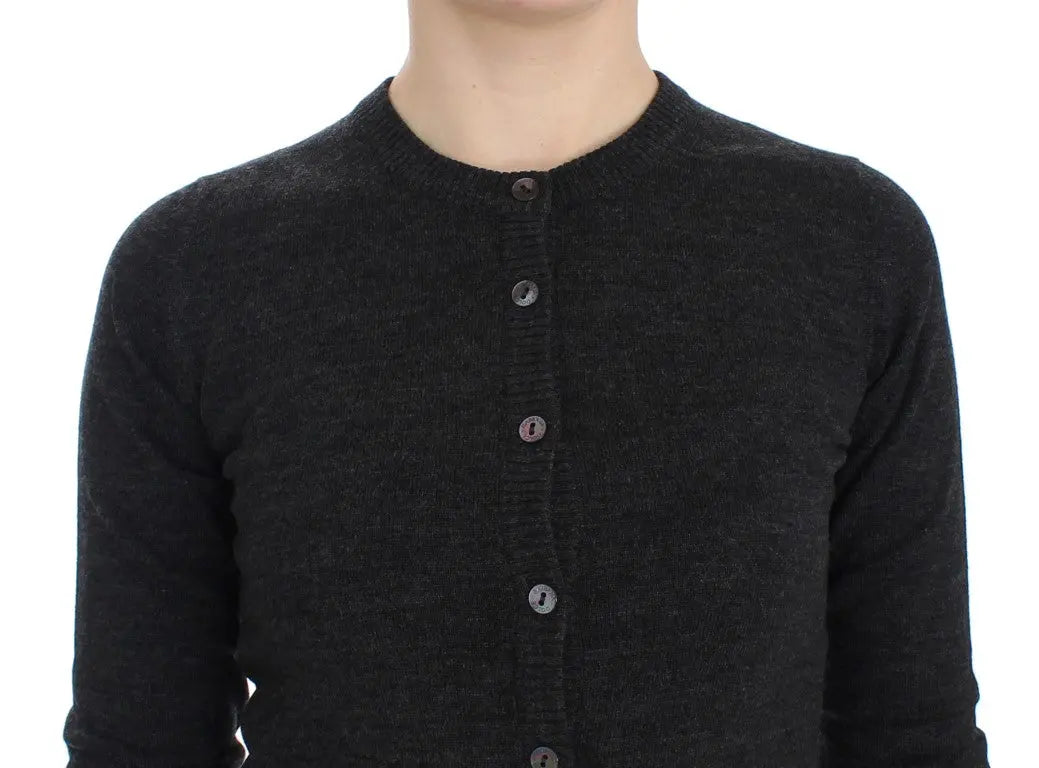 Dolce & Gabbana Gray Wool Button Cardigan Sweater Dolce & Gabbana
