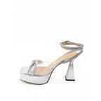 MACH & MACH Gray Leather Platform Sandals - Zeiniez