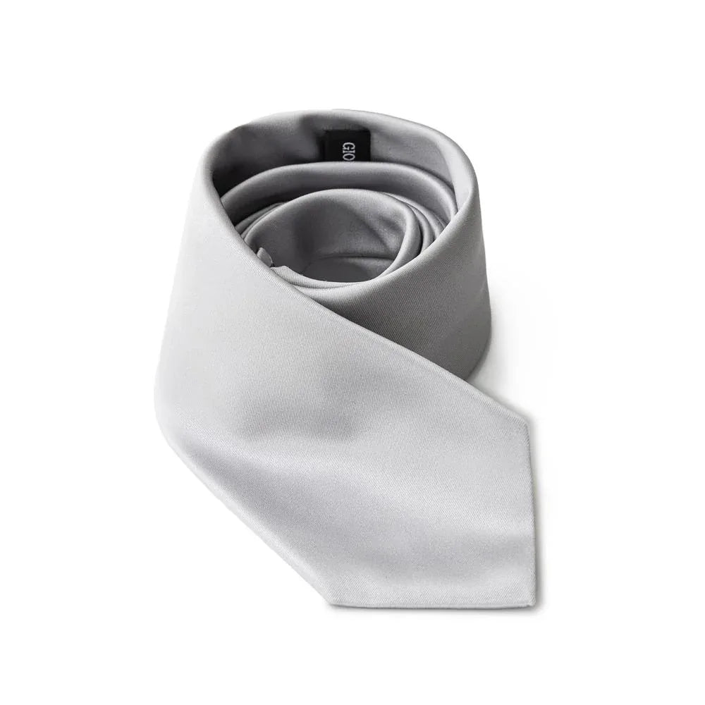 Giorgio Armani Silver Silk Tie - Zeiniez