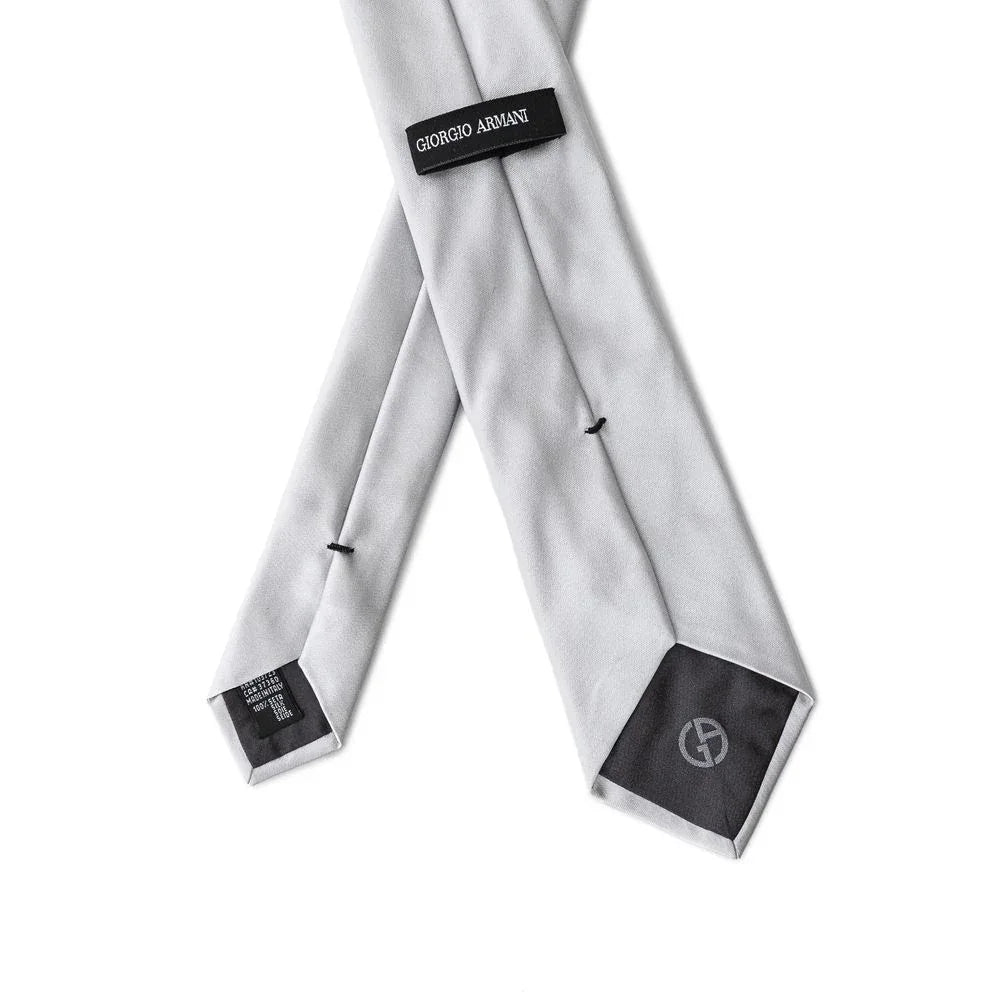 Giorgio Armani Silver Silk Tie - Zeiniez