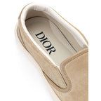 Dior Beige Leather Slip-On Loafers - Zeiniez