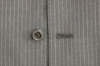Dolce & Gabbana Gray Striped Wool Single Breasted Vest Dolce & Gabbana