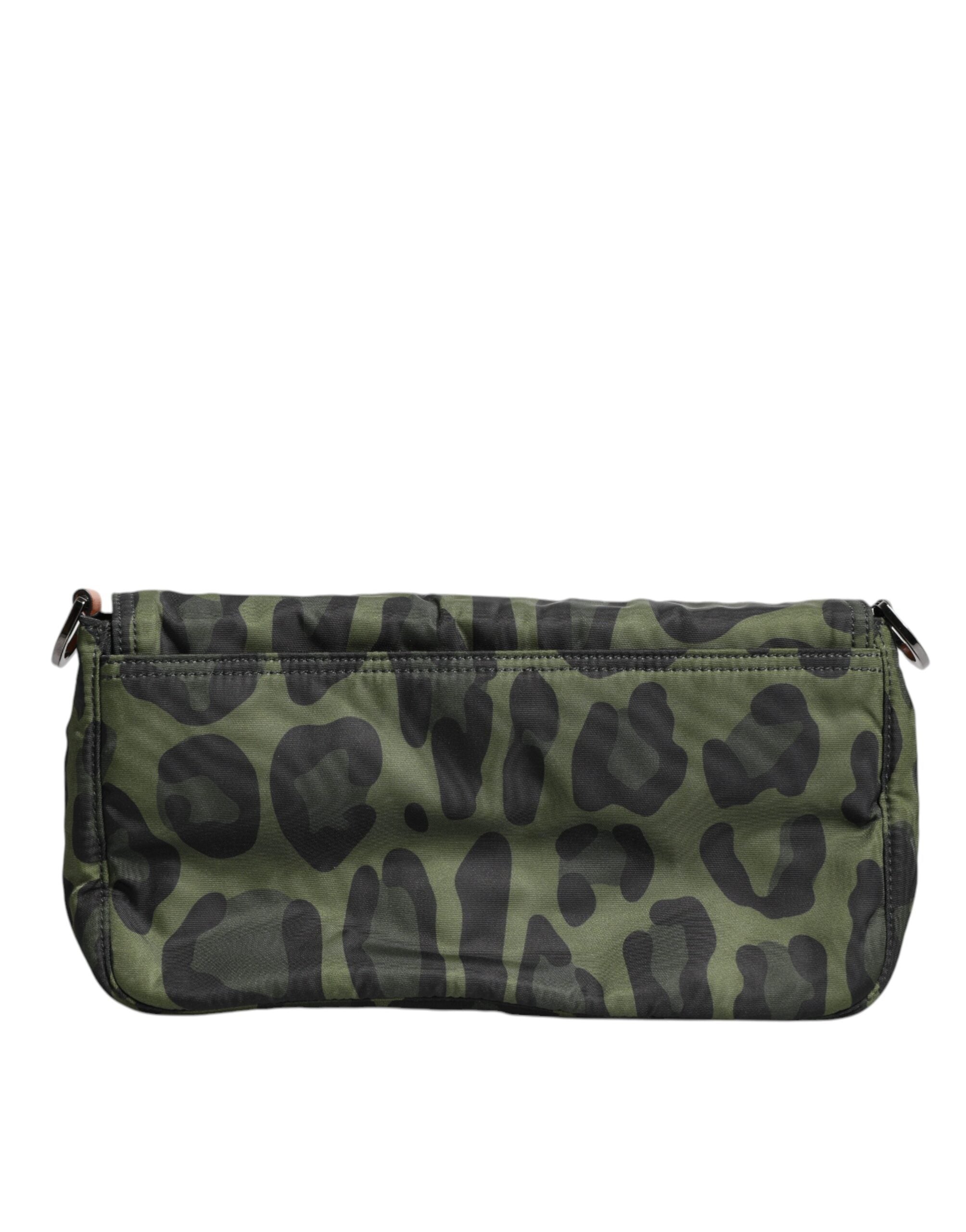 Dolce & Gabbana Green Nylon Leopard Print Shell Messenger Crossbody Bag - Zeiniez