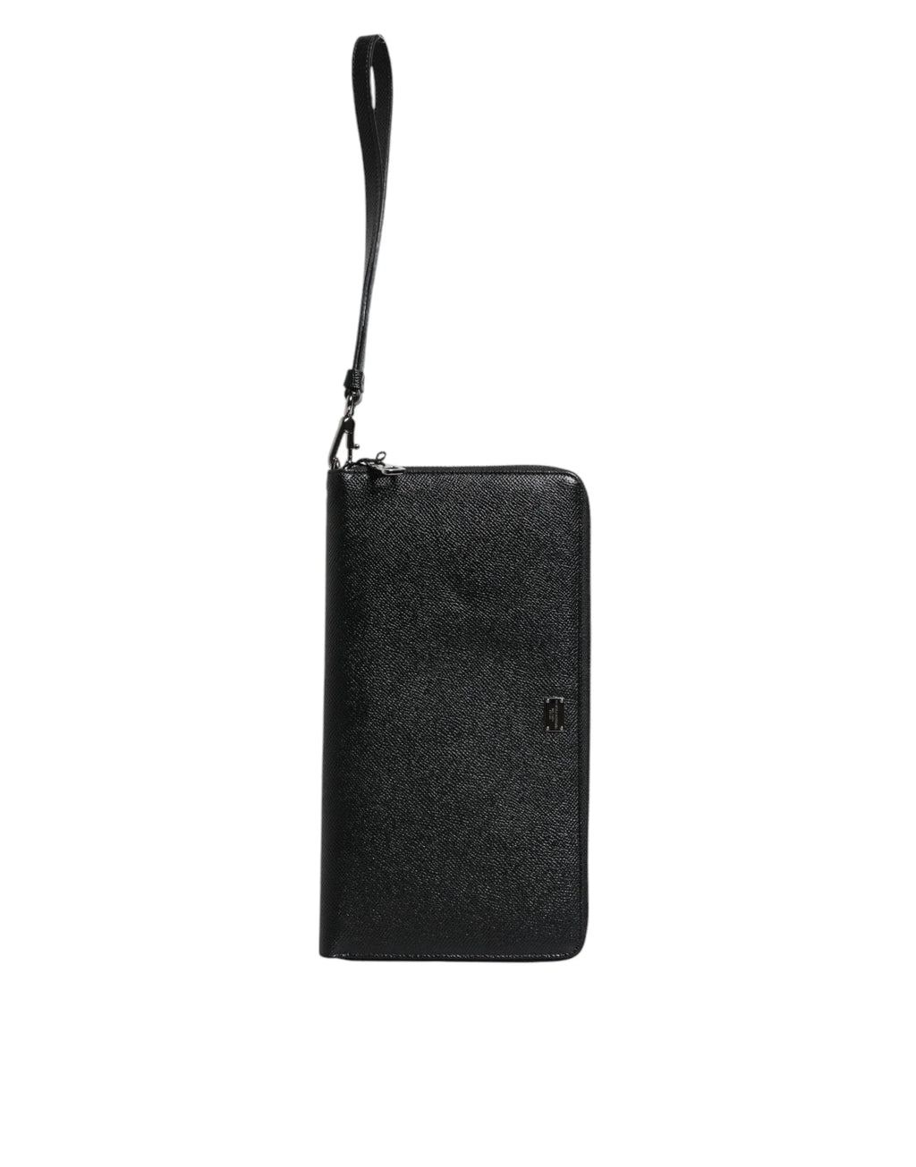 Dolce & Gabbana Black Calfskin Leather Logo Zip Around Continental Wallet - Zeiniez