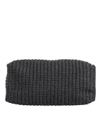 Dolce & Gabbana Black Large Knitted Crochet Shoulder Shopper DG Logo Bag - Zeiniez