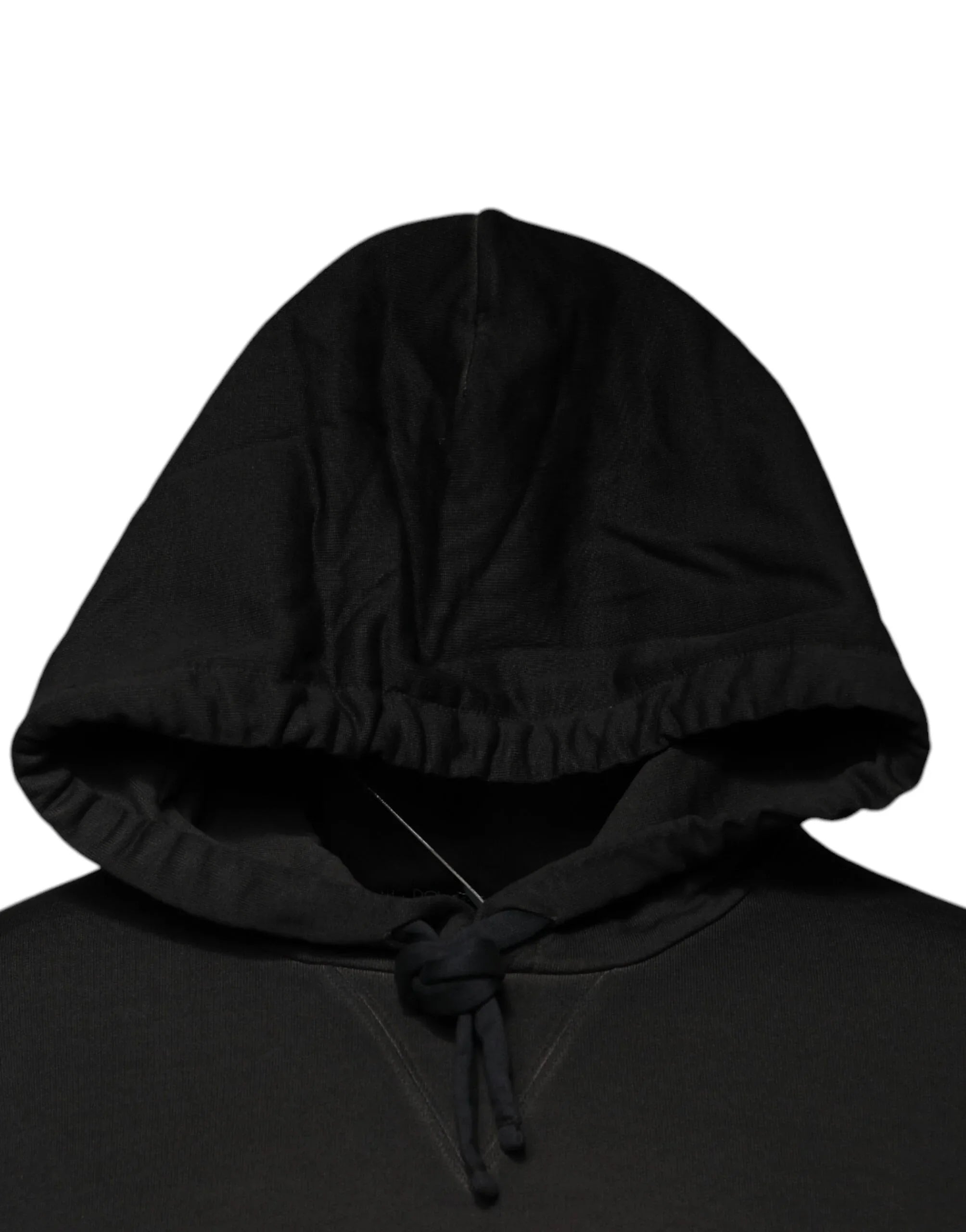 Dolce & Gabbana Black Cotton Hooded DG Shield Pullover Sweater - Zeiniez