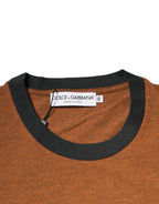 Dolce & Gabbana Brown DG Logo Polyester Crew Neck T-shirt - Zeiniez